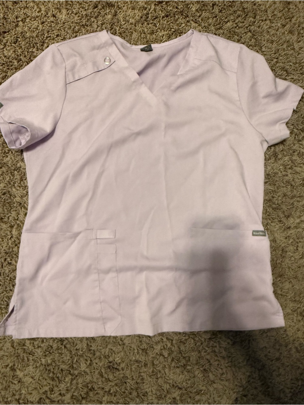 Light Lavender V-Neck Scrub Top and pants